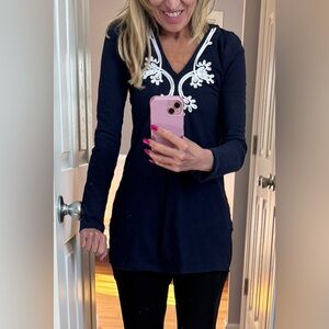 Lilly Pulitzer Dark Blue Tunic with White Detailing